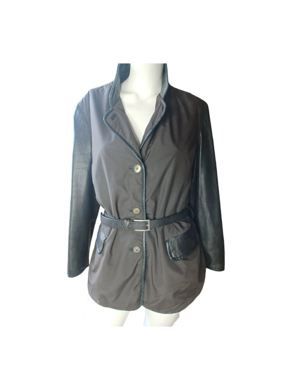 Sylvie Schimmel Paris Lambs Leather Trim Med Jacket 42